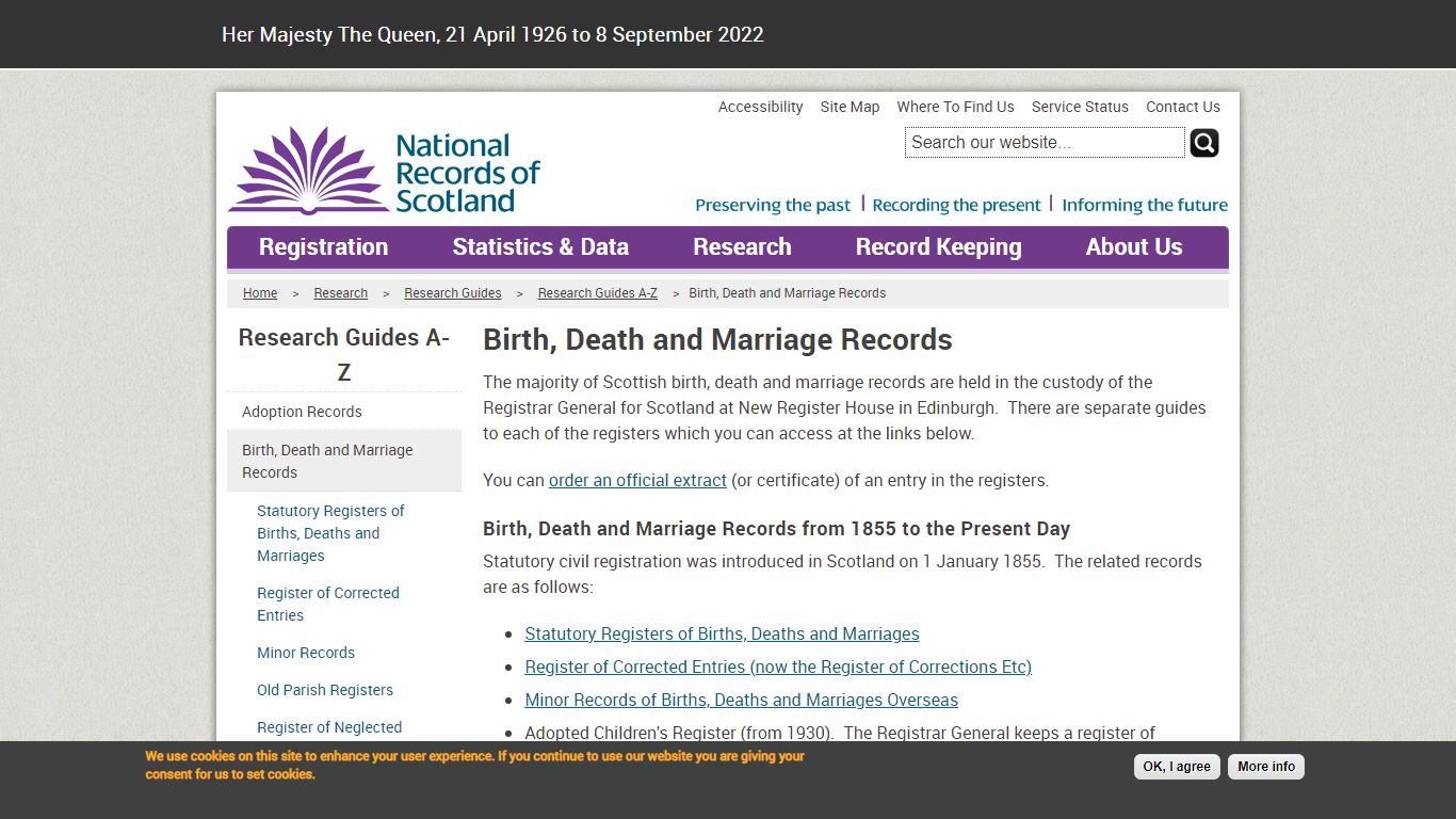 Birth, Death and Marriage Records | National Records of Scotland