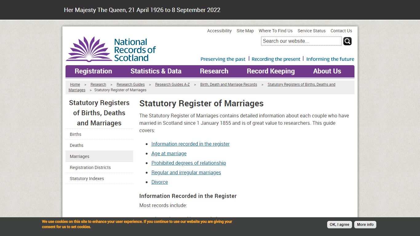 Statutory Register of Marriages | National Records of Scotland