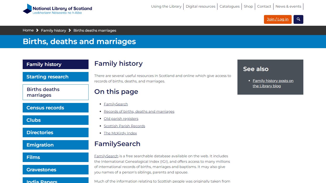 Births deaths marriages | National Library of Scotland